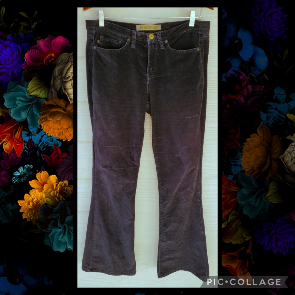 Jeanstar Vintage Y2K Black Corduroy Flare-leg Pants